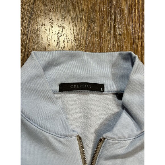 Greyson Golf Mens Large Blue Tate Mockneck Quarter Zip Performance Golf Prep - Picture 4 of 8